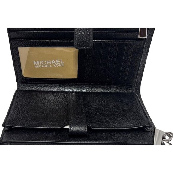Michael Kors Black Pebbled Leather Wristlet Wallet - Picture 4 of 6